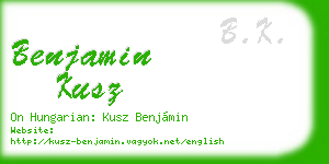 benjamin kusz business card