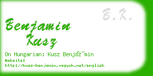 benjamin kusz business card